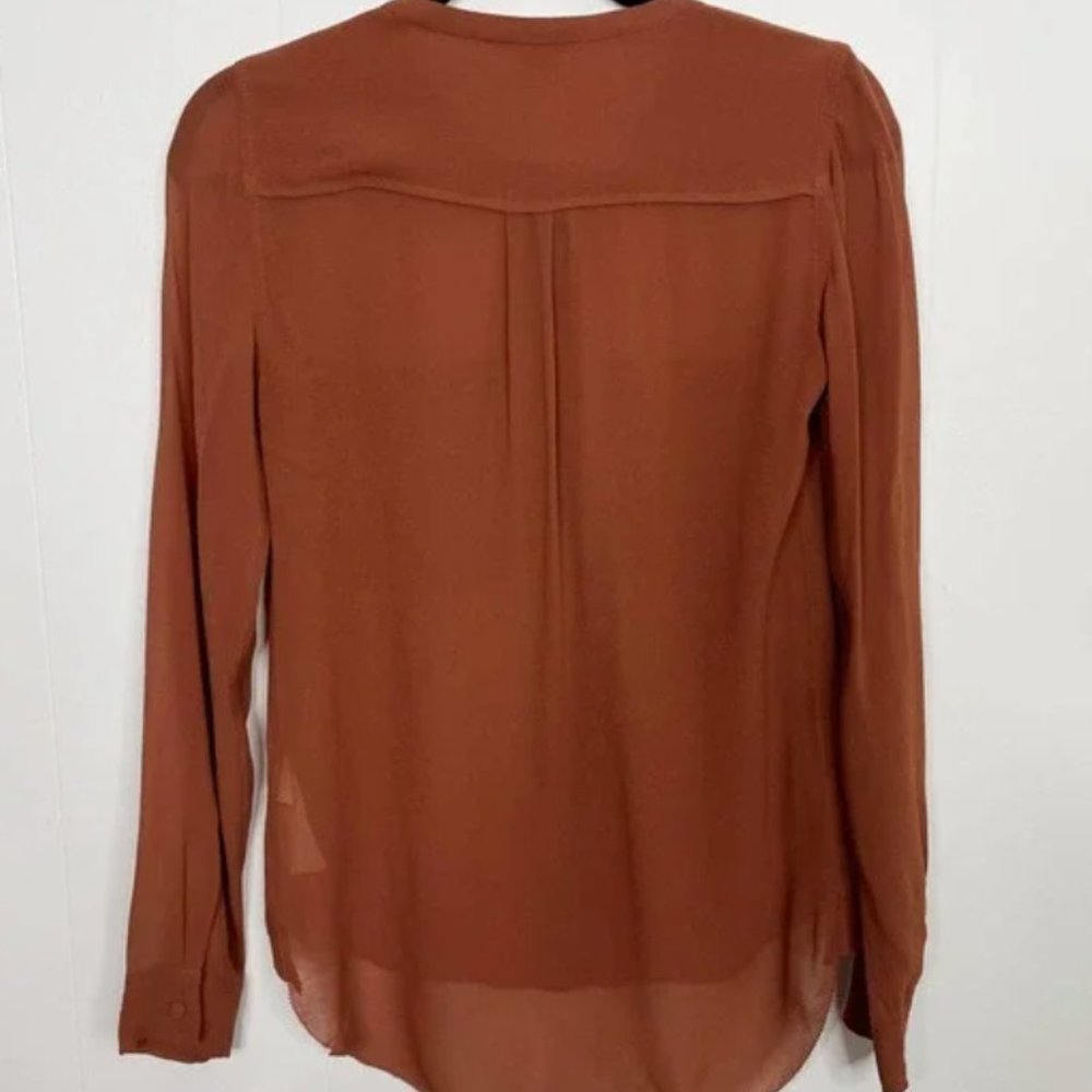 Aritzia Wilfred Silk Sheer Button Front Blouse Xs… - image 2